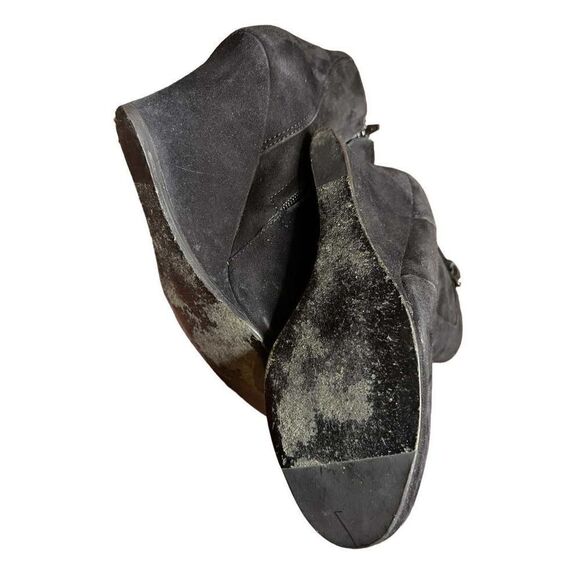 Lanvin p Wedge Black Leather Suede Bootie Size 5 - Picture 9 of 9